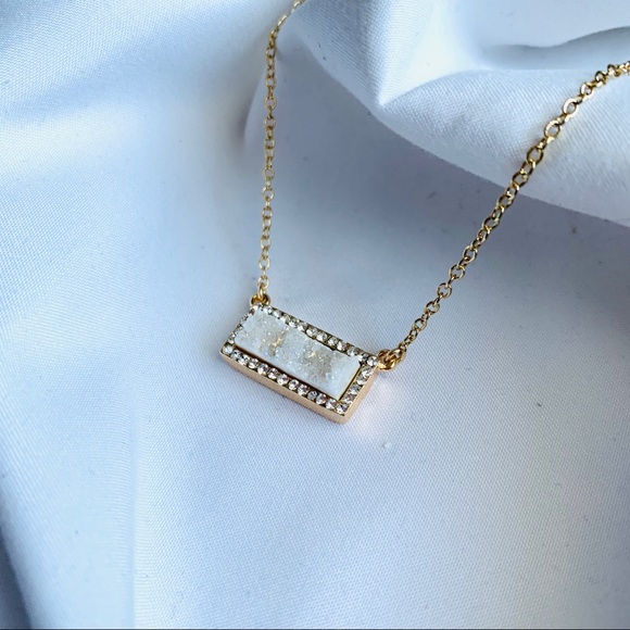 Druzy Bar Necklace - Picture 1 of 3